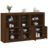  The Living Store Komoda z LED lučkami dimljen rjav hrast 162x37x100 cm - Komoda, (21448411) Cene