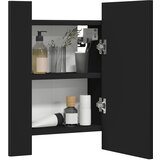  LED kupaonski ormarić s ogledalom crni 40x12x45 cm akrilni | shoptok.hr