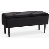 VELORA Klupa w/prostor za odlaganje velvet crna