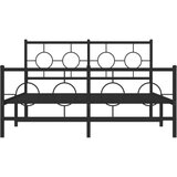 Metalni okvir kreveta uzglavlje i podnožje crni 140x200 cm | shoptok.hr