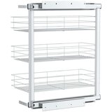 vidaXL Kuhinjska žičana košara s 3 razine srebrna 47 x 25 x 56 cm | shoptok.hr