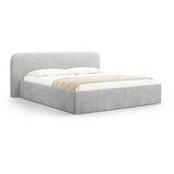 Micadoni Svijetlo sivi tapecirani bračni krevet s prostorom za odlaganje s podnicom 200x200 cm Elizabeth – | shoptok.hr