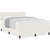 Box Spring Krevet s madracem Krem 140x200 cm Plišana tkanina | shoptok.hr