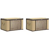  Kutija za pohranu s prozirnim bočnim oknom 2 pcs Krem - Krem 2 55 x 35 x 32 cm | shoptok.hr