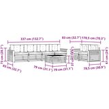  Set vanjskih sofa 7 kom. Bijela i antracit Čvrsto drvo akacije | shoptok.hr
