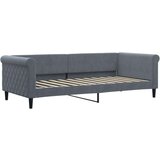 vidaXL Dnevna postelja z vzmetnico temno siva 90x200 cm žamet | Shoptok.si