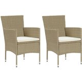 Maison Chic Vrtni jedilni stoli - Stol za vrt 2 kosa poli ratan bež JS283, (21877457) | Shoptok.si