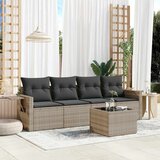 Maison Chic Seti vrtnega pohištva - Vrtna garnitura - Vrtni pohištvo set 5-delna z blazinami siv poli ratan, (21816899) | Shoptok.si