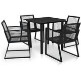  5-dijelni vrtni blagovaonski set od PVC ratana crni | shoptok.hr