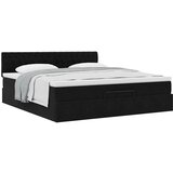  Otomanski krevet s madracem crni 160x200 cm baršunasti | shoptok.hr