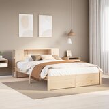 vidaXL Krevet s regalom za knjige bez madraca 120x190 cm od borovine | shoptok.hr