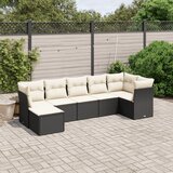 vidaXL 7-dijelni set vrtnih sofa od poliratana s jastucima crni | shoptok.hr