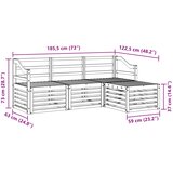 Set vanjskih sofa 4 pcs Bijela Čvrsto drvo akacije | Eponuda.com
