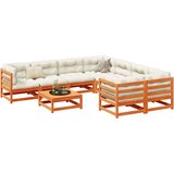  9-dijelni set vrtnih sofa s jastucima voštano smeđi od borovine | shoptok.hr