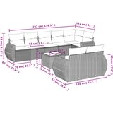  9-dijelni set vrtnih sofa od poliratana s jastucima sivi | shoptok.hr
