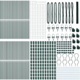 vidaXL heksagonalna ograja zelena 1,6x100 m jeklo, ograjni stebri 13 kosov zelena Ø32 mm 210 cm pocinkano jeklo | Shoptok.si