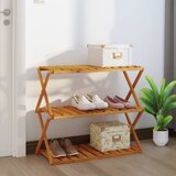 vidaXL Sklopiva polica 3 razine smeđa 70x31x63 cm masivno drvo bagrema Cijene