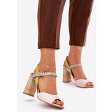 Laura Messi Leather Elegant High Heeled Sandals 2136 Multicolor | Shoptok.si
