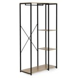ModernHome GIC-HS901D-15 – Samostoječi stalak za oblačila s policami za čevlje, 90 × 40 × 167 cm, svetli hrast/črna | Shoptok.si