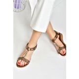 Fox Shoes Copper Stone Detailed Women's Daily Sandals Cene