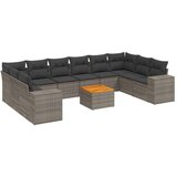 vidaXL 11-dijelni set vrtnih sofa od poliratana s jastucima sivi | shoptok.hr