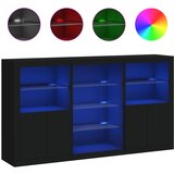 Maison Chic Komoda - Predalnik z LED lučkami črna 181,5x37x100 cm, (21717164) Cene
