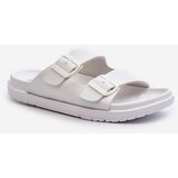 Big Star Lightweight Men's Slippers with Buckles White Cene