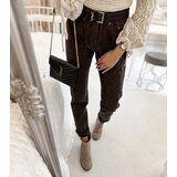 Gemre Dark brown trousers with a belt Pelchat | Shoptok.si