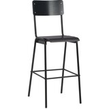 Furnova Barski stolčki 4 kosi črni trden vezan les in jeklo, (21949118) | Shoptok.si