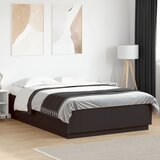 Furnova Posteljni okvir z LED lučkami črn 160x200 cm inženirski les, (21940656) Cene