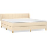  Krevet s oprugama i madracem krem 160x200 cm od tkanine | shoptok.hr