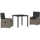 vidaXL Vrtni set za objed 3 pcs Siva poliratan Cijene