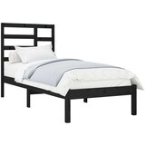  Posteljni okvir črn iz trdnega lesa 75x190 cm 2FT6, (20648241) | Shoptok.si