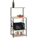 Ormarić za mikrovalnu crni i hrast 60 x 39,6 x 123 cm drveni | Eponuda.ba