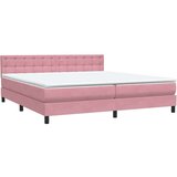  Box spring postelja z vzmetnico roza 180x210 cm žamet, (21792098) | Shoptok.si