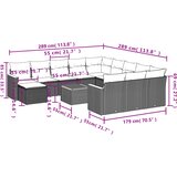  13-dijelni set vrtnih sofa s jastucima poliratan crni | shoptok.hr