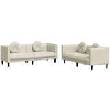  2-dijelni set sofa s jastucima krem baršunasti | shoptok.hr