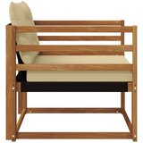  Set vanjskih sofa Čvrsto drvo akacije i Textilene Prirodna - Prirodno i bež vodoravne letvice | shoptok.hr