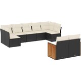  The Living Store Vrtna sedežna garnitura 9-delna z blazinami črn poli ratan - Vrtna Sedežna Garniture, (21446823) | Shoptok.si