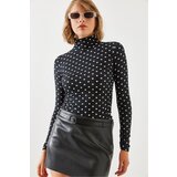 Bianco Lucci Women's Collared Long Sleeve Patterned Gathered Detailed Blouse Cene