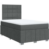 vidaXL Box spring postelja z vzmetnico temno siva 120x190 cm blago | Shoptok.si