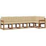  Set vanjskih sofa 6 kom. Prirodna i bež Smeđa 306 x 128,5 x 73 cm | shoptok.hr