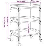 Kuhinjski kolica Sonoma hrast 50 x 35 x 75 5 cm | shoptok.hr