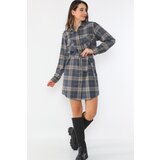 Dewberry Z6669 WOMEN'S SHIRT-NAVY-BEIGE | shoptok.hr