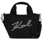 Karl Lagerfeld Ručna torbica crna / srebro