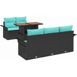 vidaXL Vrtna sedežna garnitura s shranjevanjem 6 pcs Črna Poly ratan, (5000021536) | Shoptok.si