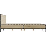  Posteljni okvir sonoma hrast 160x200 cm inž. les in kovina | Shoptok.si