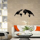 Opviq zidna dekoracija World Map Large, 150x59 cm, 1.2mm, Crna Cene