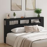  Skladišna uzhead sa LED svjetlima Crna hrast 200x18 5x103 5 cm | shoptok.hr