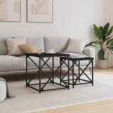  Uklapajući stolići za kavu 2 kom crni od konstruiranog drva | shoptok.hr